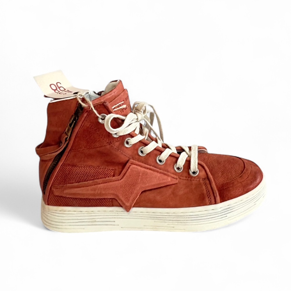 A.S.98 ADLER Rust Suede High-Top Sneakers with Cream Laces - Picture 7 of 7